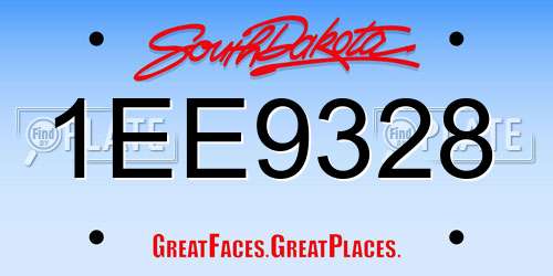 1EE9328 South Dakota License Plate