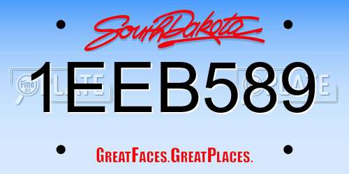 1EEB589 South Dakota License Plate