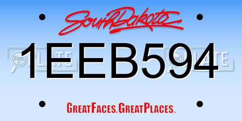 1EEB594 South Dakota License Plate