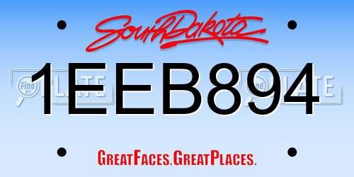 1EEB894 South Dakota License Plate