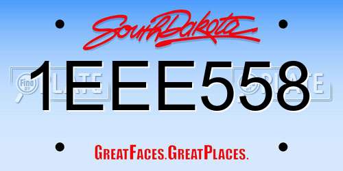 1EEE558 South Dakota License Plate