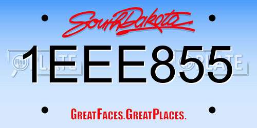 1EEE855 South Dakota License Plate