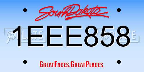 1EEE858 South Dakota License Plate