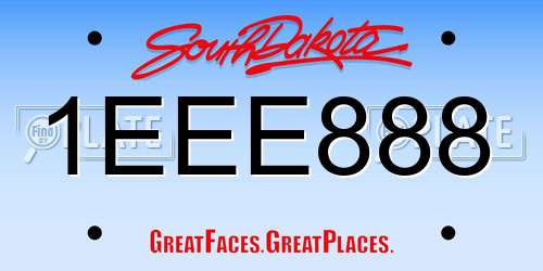 1EEE888 South Dakota License Plate