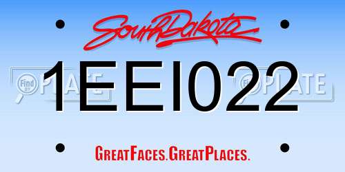 1EEI022 South Dakota License Plate
