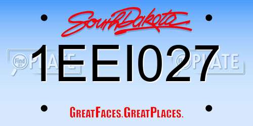 1EEI027 South Dakota License Plate