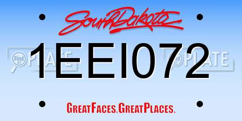 1EEI072 South Dakota License Plate