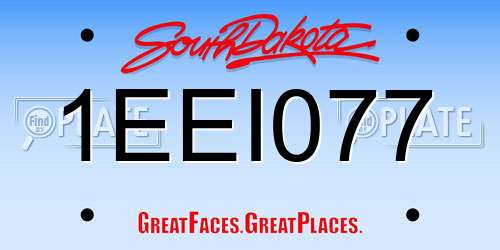 1EEI077 South Dakota License Plate