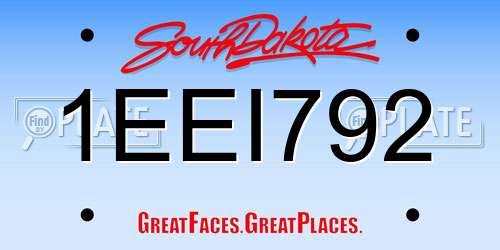 1EEI792 South Dakota License Plate