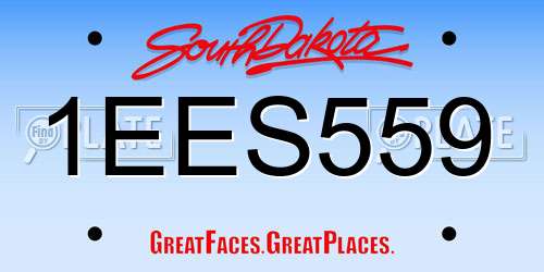 1EES559 South Dakota License Plate