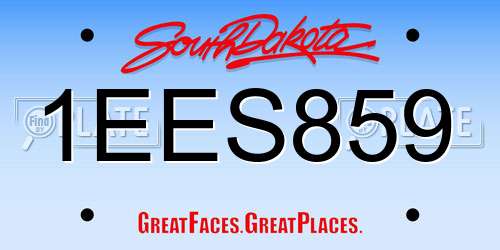 1EES859 South Dakota License Plate