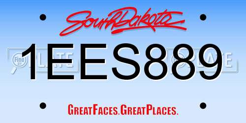 1EES889 South Dakota License Plate