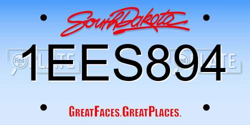 1EES894 South Dakota License Plate