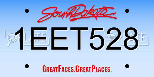 1EET528 South Dakota License Plate
