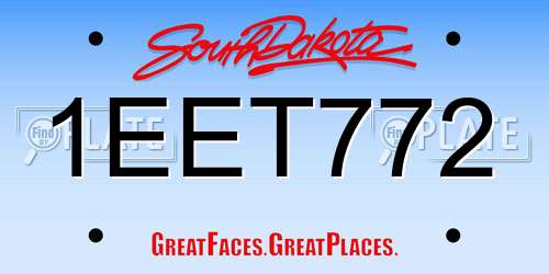1EET772 South Dakota License Plate