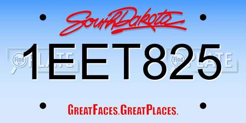 1EET825 South Dakota License Plate