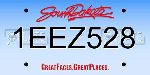 1EEZ528 South Dakota License Plate