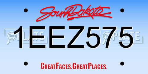 1EEZ575 South Dakota License Plate