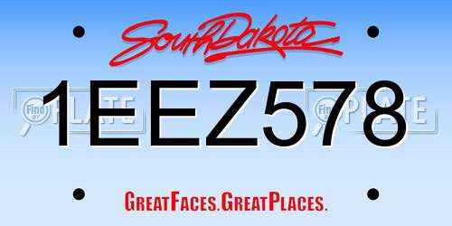 1EEZ578 South Dakota License Plate