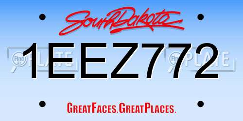 1EEZ772 South Dakota License Plate