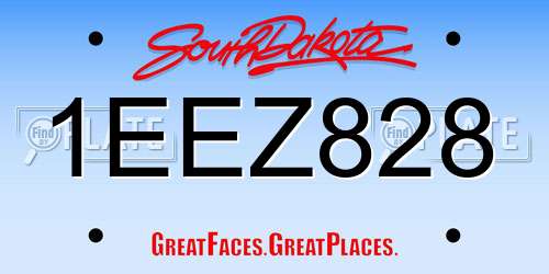 1EEZ828 South Dakota License Plate