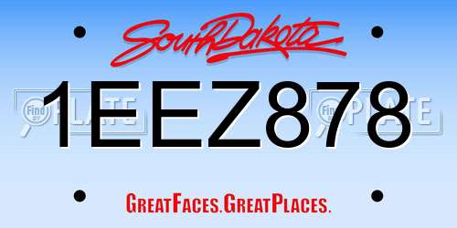 1EEZ878 South Dakota License Plate