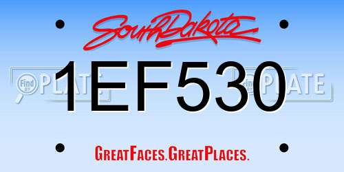 1EF530 South Dakota License Plate