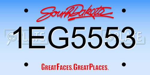 1EG5553 South Dakota License Plate