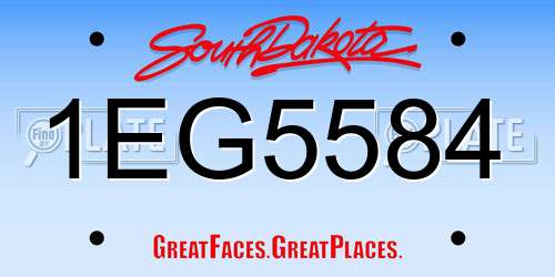 1EG5584 South Dakota License Plate