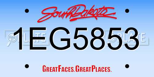 1EG5853 South Dakota License Plate