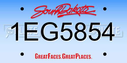 1EG5854 South Dakota License Plate