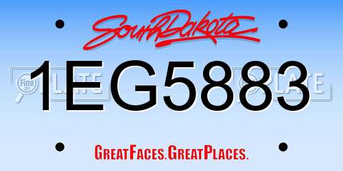 1EG5883 South Dakota License Plate