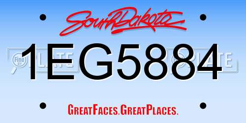 1EG5884 South Dakota License Plate