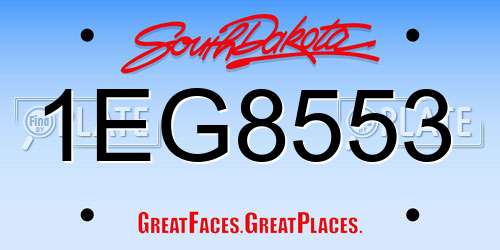 1EG8553 South Dakota License Plate