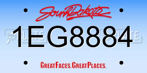 1EG8884 South Dakota License Plate