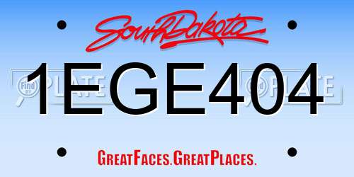 1EGE404 South Dakota License Plate