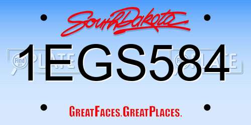1EGS584 South Dakota License Plate