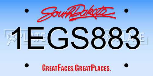 1EGS883 South Dakota License Plate