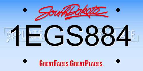 1EGS884 South Dakota License Plate