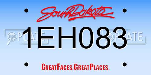 1EH083 South Dakota License Plate