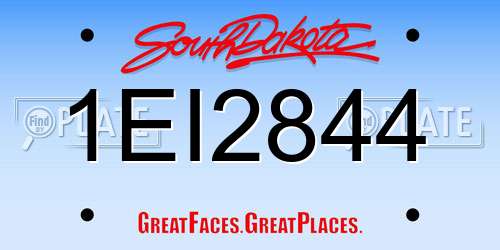 1EI2844 South Dakota License Plate