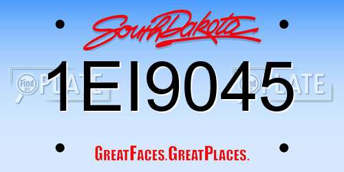 1EI9045 South Dakota License Plate