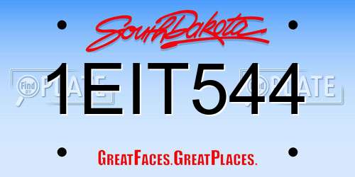 1EIT544 South Dakota License Plate