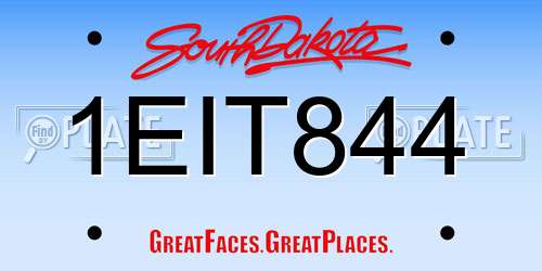1EIT844 South Dakota License Plate