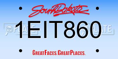 1EIT860 South Dakota License Plate