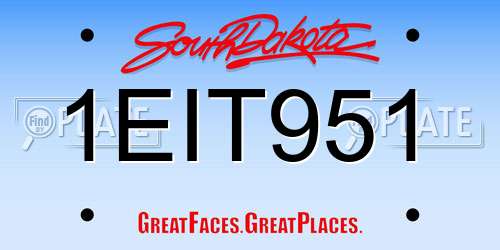 1EIT951 South Dakota License Plate