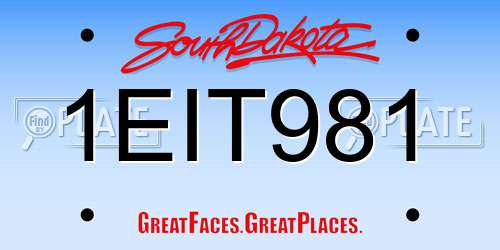 1EIT981 South Dakota License Plate
