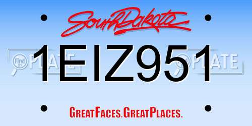 1EIZ951 South Dakota License Plate