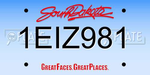 1EIZ981 South Dakota License Plate