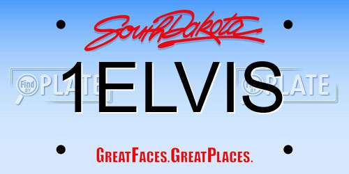 1ELVIS South Dakota License Plate